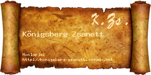 Königsberg Zsanett névjegykártya
